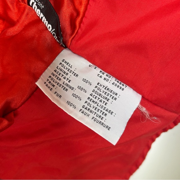 Andrew Marc New York Vintage Snow Ski Jacket Bright Red Brown Fur Collar Gold - Picture 9 of 11